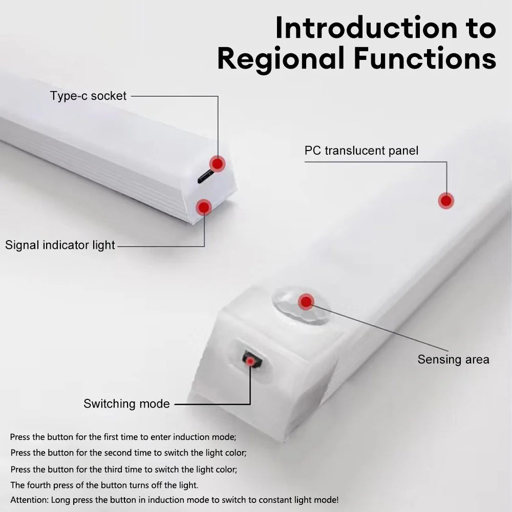 Motion-Sensor LED Light (USB-C Rechargeable, Magnetic) – 30 cm