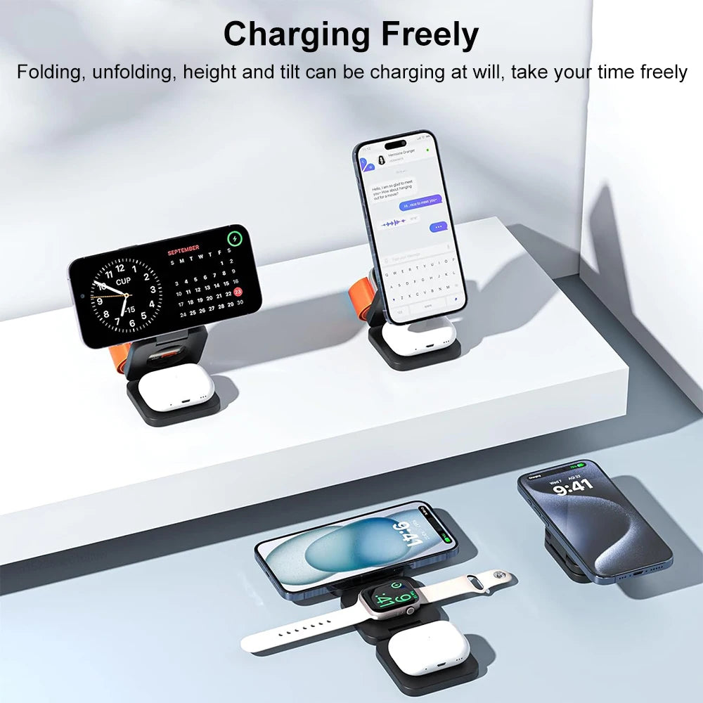 Foldable 3-in-1 MagSafe Travel Charger (USB-C)