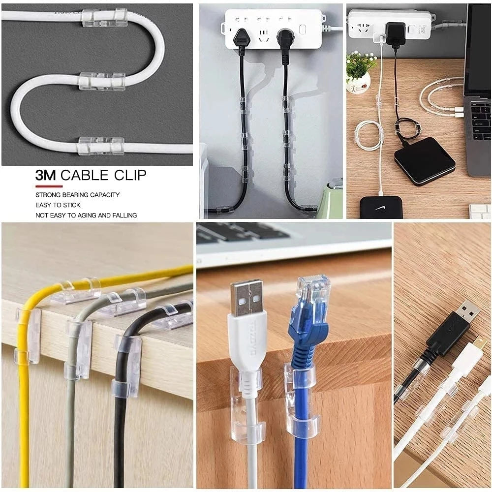Cable Management Clips Kit (20-Piece, 3M Adhesive)