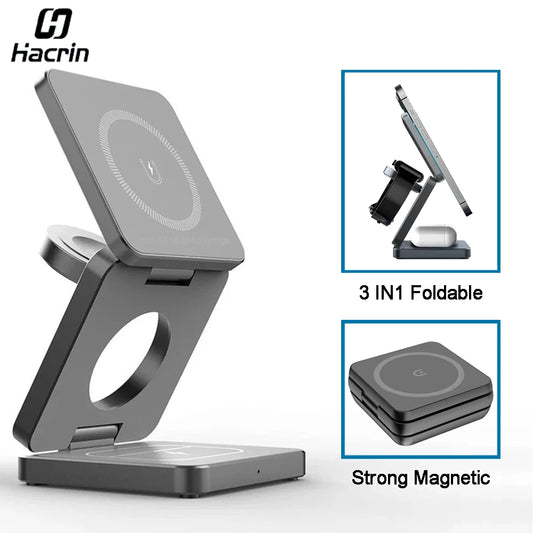 Foldable 3-in-1 MagSafe Travel Charger (USB-C)